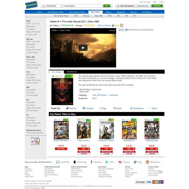 Diablo, Diablo III, شرکت بلیزارد (Blizzard Entertainment), شرکت مایکروسافت (Microsoft), کنسول Xbox 360