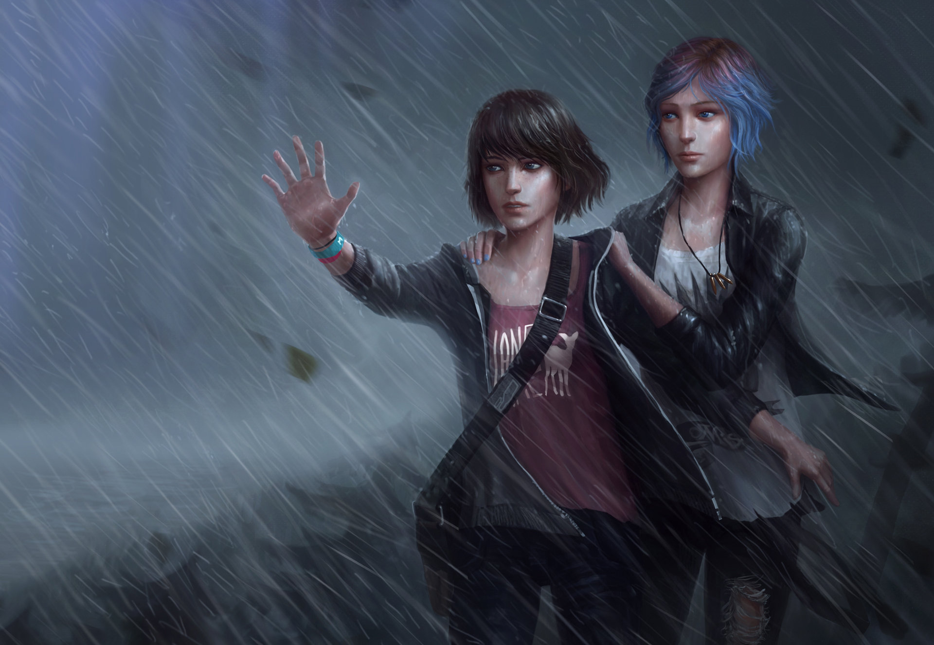 life-is-strange-fanart-chloe-max-rainstorm-by-hristo-rusanov