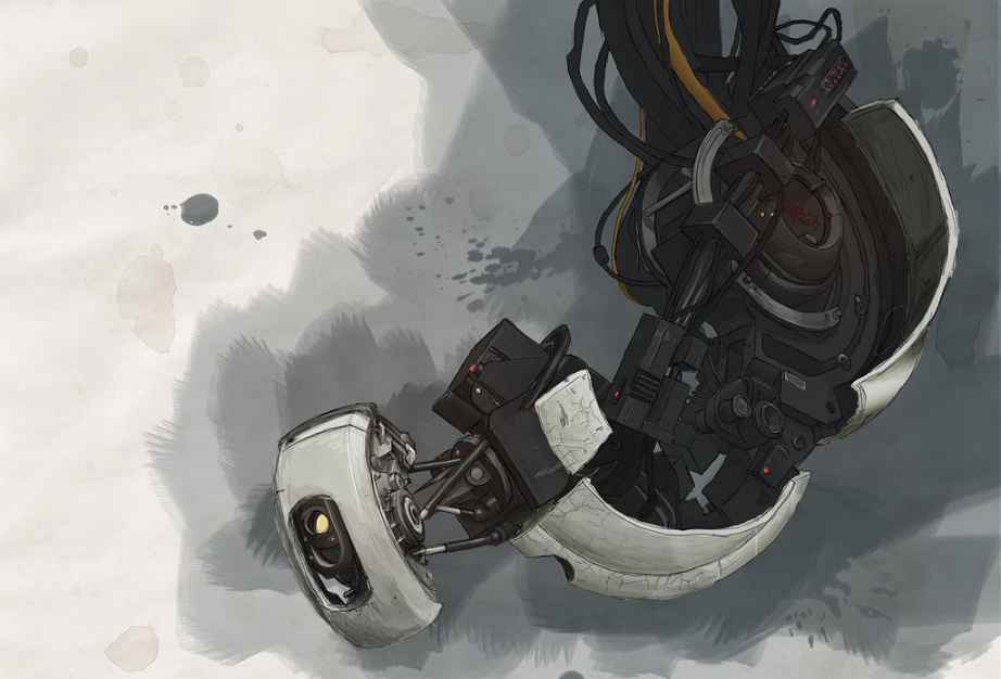 glados_watercolor_digital_painting_by_guilhermeatv-d5tczvd