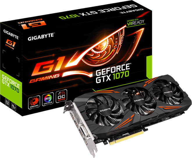 GIGABYTE GTX 1070 G1 Gaming WF3X OC 8GB GDDR5