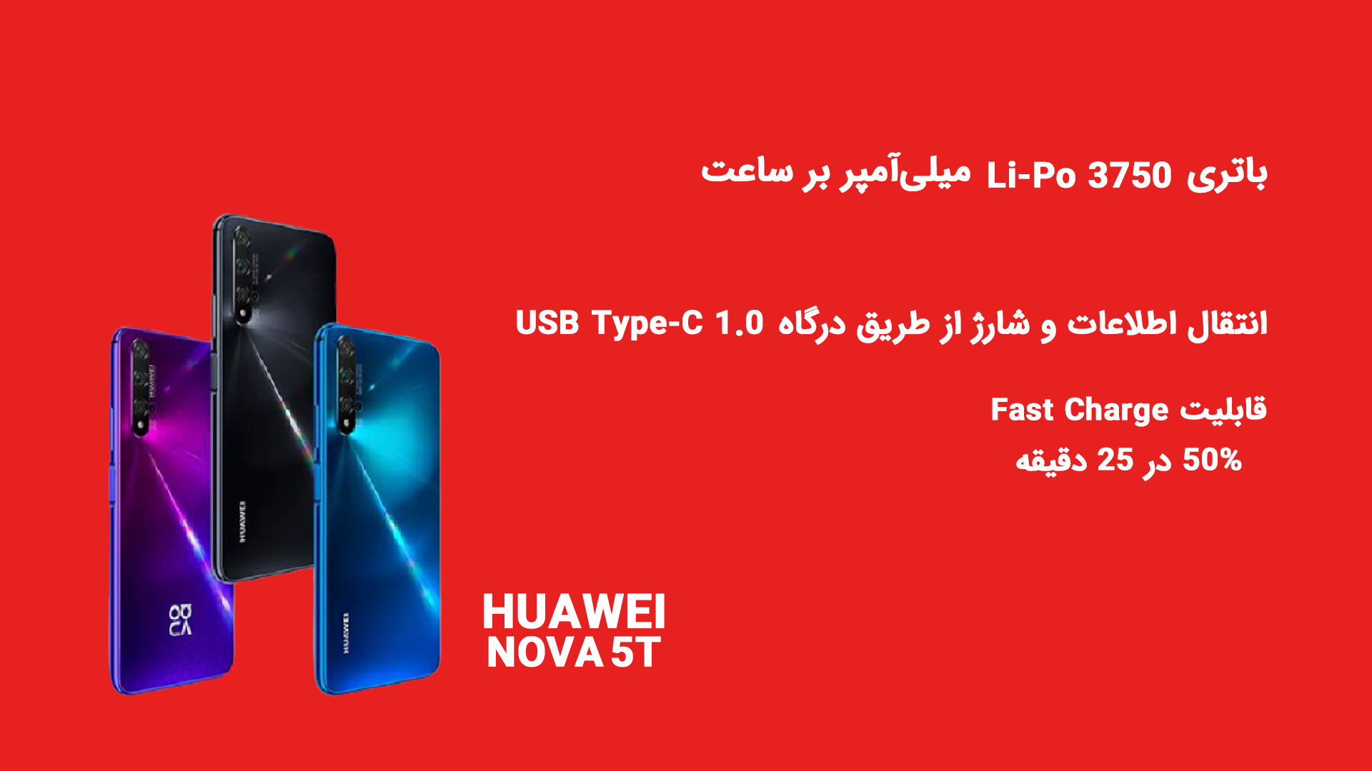 اینفوگرافی گوشی Huawei Nova 5T