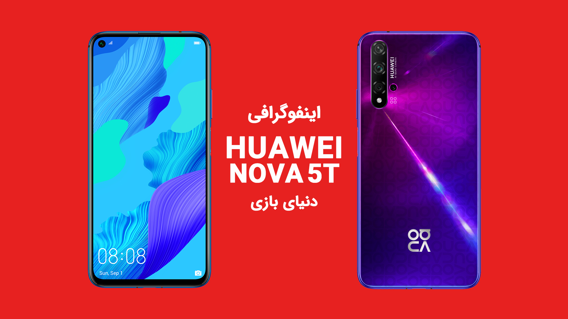 اینفوگرافی گوشی Huawei Nova 5T